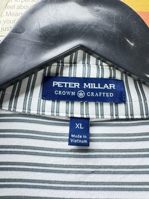 Peter Millar® L/XL | Chest: 24.5" | Stripes | Golf Polo | Poly - Spandex | 5136 - Genuine Maal