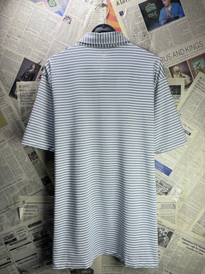 Peter Millar® L/XL | Chest: 24.5" | Stripes | Golf Polo | Poly - Spandex | 5136 - Genuine Maal