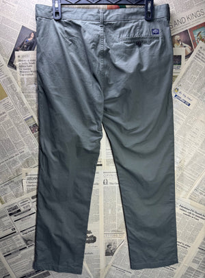 M&S® Waist: 36" | Grey | Straight Fit Chino Pants | Cotton | 2782 - Genuine Maal