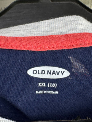 Old N*vy® XS | Chest: 18.5" | Blue & Grey with Print | T-Shirt | Cotton - Poly | 3823 - Genuine Maal