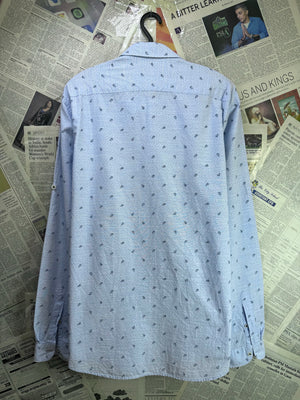 Zara® Large | Chest: 23.5" | Blue with Print | Shirt | Cotton | 4167 - Genuine Maal