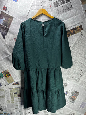 New Look® Small | Bust: 22" | Wrinkled | Tiered Mini Smock Dress | Poly - Elastane | B1 - 4983 - Genuine Maal