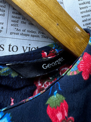 George® Large | Bust: 21" | Floral | Tiered Mini Smock Dress | B1 - 4980 - Genuine Maal