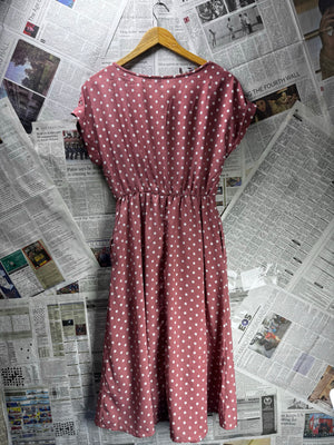 Emery Rose® Small | Bust: 18" | Polka Dot | Midi Dress | B2 - 5153 - Genuine Maal