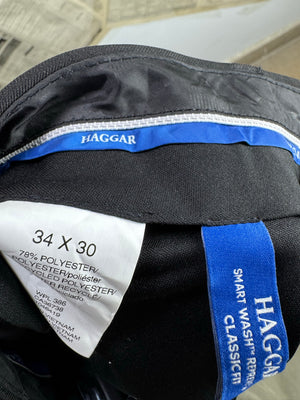 Haggar® Waist: 34" | Black | Golf Pants | Poly | 1361 - Genuine Maal