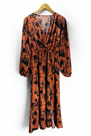 Shein® Small | Bust: 18" | Floral Silhouette | Maxi Dress | B3 - 5023 - Genuine Maal