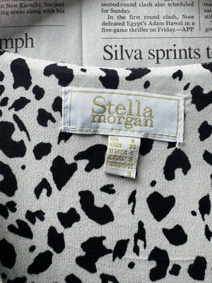 Stella Morgan® XS | Bust: 16.5" | Dalmatian | Midi Dress | B3 - 5408 - Genuine Maal