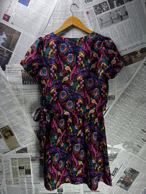 South® Small | Bust: 17.5" | Ornamental Folk Print | Mini Dress | B3 - 5431 - Genuine Maal