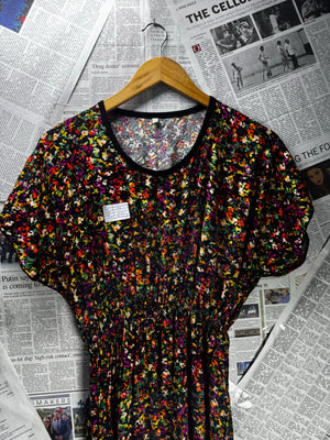 ® XL | Bust: 22" | Multicolored Speckled Print | Maxi Dress | B3 - 5401 - Genuine Maal