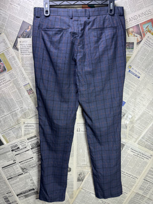 Villain® Waist: 36" | Blue Plaid | Dress Pants | Poly - Viscose | 1447 - Genuine Maal