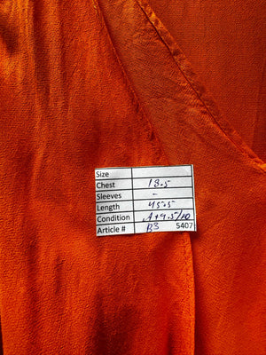 Zara® Medium | Bust: 18.5" | Solid Orange | High - Low Tunic Midi Dress | B3 - 5407 - Genuine Maal