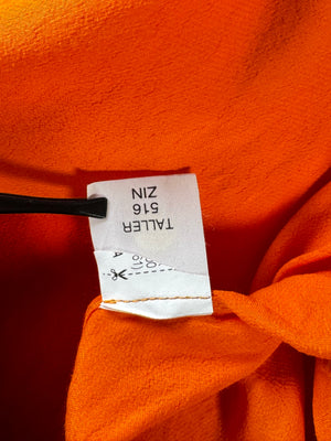 Zara® Medium | Bust: 18.5" | Solid Orange | High - Low Tunic Midi Dress | B3 - 5407 - Genuine Maal