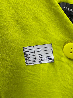 Primark® Small | Bust: 18" | Solid Neon Lime | Midi Dress | B3 - 5412 - Genuine Maal