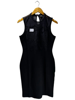 Max® Small | Bust: 17.5" | Solid Black with Lace Overlay | Mini Dress | B4 - 5003 - Genuine Maal