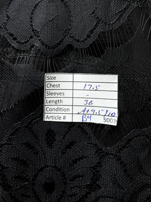 Max® Small | Bust: 17.5" | Solid Black with Lace Overlay | Mini Dress | B4 - 5003 - Genuine Maal