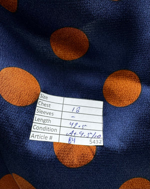 V® Small | Bust: 18" | Large Polka Dot | Midi Dress | B4 - 5432 - Genuine Maal
