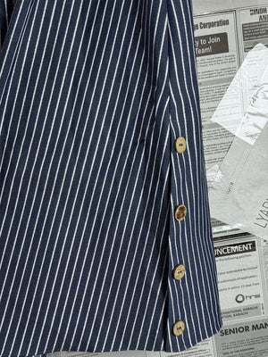 Tavin® Medium | Bust: 19" | Vertical Pinstripe | Midi Dress | B4 - 5201 - Genuine Maal