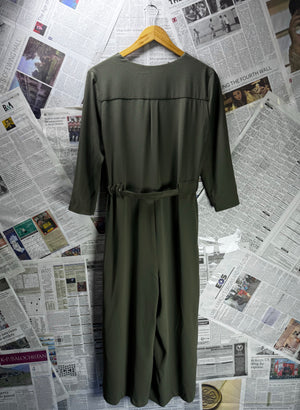 Primark® Large | Bust: 20" | Solid Olive Green | Maxi Dress | B4 - 5215 - Genuine Maal