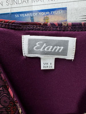 Etam® XS | Bust: 13" | Large - Scale Paisley | Mini Dress | B4 - 5211 - Genuine Maal