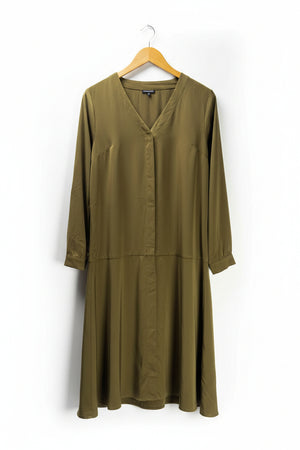 Warehouse® Large | Bust: 20" | Solid Moss | Midi Dress | B4 - 5396 - Genuine Maal