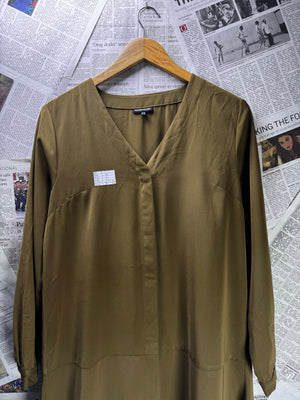 Warehouse® Large | Bust: 20" | Solid Moss | Midi Dress | B4 - 5396 - Genuine Maal