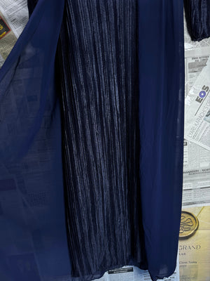 Faracco® Small | Bust: 18" | Solid - Navy | Maxi Dress | B5 - 5418 - Genuine Maal
