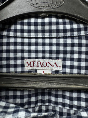 Merona® Large | Chest: 24" | Black & White Check | Shirt | Cotton | 4019 - Genuine Maal