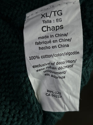 CHAPS® Large | Chest: 23.5" | Forest Green | Knit Sweater | Cotton | 1848 - Genuine Maal