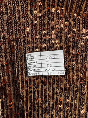 Stradivarius® Small | Bust: 17.5" | Sequined Bronze | Bodicon Mini Dress | B5 - 5031 - Genuine Maal