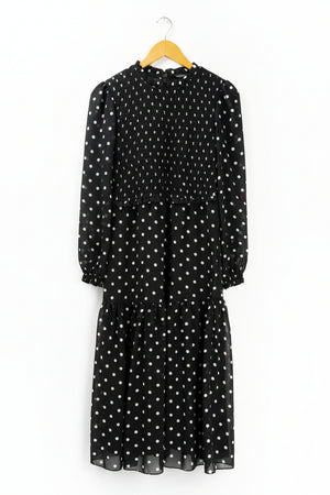 Dorothy Perkins® XS | Bust: 16" | Polka Dot Black and White | Maxi Dress | B5 - 5045 - Genuine Maal