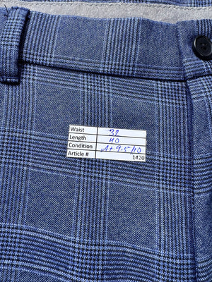 Next® Waist: 32" | Bluish Purple Glen Check | Skinny Fit Pants | Poly - Viscose | 1420 - Genuine Maal