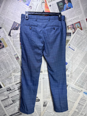 Next® Waist: 32" | Bluish Purple Glen Check | Skinny Fit Pants | Poly - Viscose | 1420 - Genuine Maal