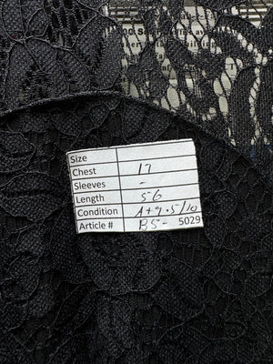 Miusol® XS | Bust: 17" | Floral Lace Pattern Black | Maxi Dress | B5 - 5029 - Genuine Maal