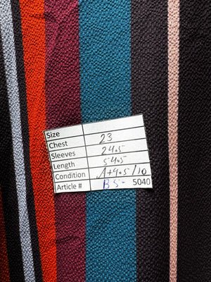 ® XXL | Bust: 23" | Vertical Candy Stripe Pattern Multi - color | Maxi Dress | B5 - 5040 - Genuine Maal