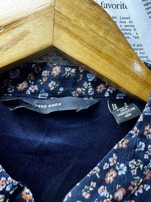 Vero Moda® Small | Bust: 18" | Ditsy Floral Dark Navy Blue | Maxi Dress | B6 - 5038 - Genuine Maal