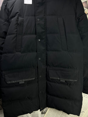 Sonneti London® Medium | Chest 22.5 | Black | Long Puffer Jacket with Hoodie | Polyester | 1929 - Genuine Maal