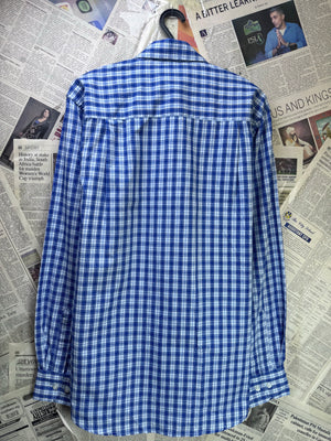 Peirre Cardrin® Medium | Chest: 21.5" | Blue Check | Shirt | Poly - Cotton | 3870 - Genuine Maal