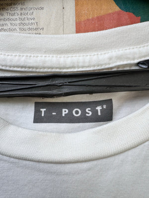 T - Post® Small | Chest: 20" | White with Print | T-Shirt | Cotton | 3849 - Genuine Maal
