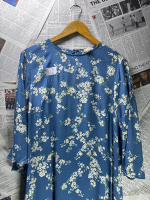 H&M® XL | Bust: 21.5" | Ditsy Floral Slate Blue | Mini Dress | B6 - 5468 - Genuine Maal