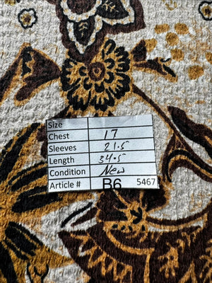 PEP&Co® XS | Bust: 17" | Floral Medallion Chocolate Brown | Mini Dress | B6 - 5467 - Genuine Maal