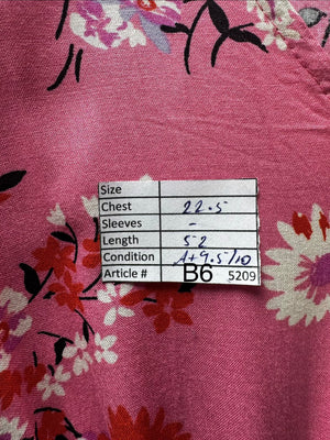 New Look® XL | Bust: 22.5" | Botanical Floral Pink Base | Maxi Dress | B6 - 5209 - Genuine Maal