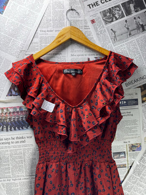 Kela Loves London® XS | Bust: 16" | Cheetah Animal Rust Red | Mini Dress | B6 - 5030 - Genuine Maal