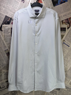 Van Heusen® Large | Chest: 23.5" | White with Print | Performance Shirt | Poly - Elastane | 4062 - Genuine Maal