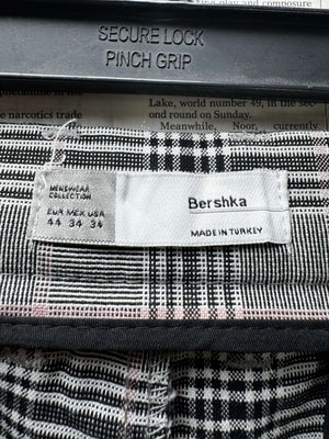 Bershka® Waist: 34" | Check Grey | Slim Dress Pants | Poly - Viscose - Elastane | 3142 - Genuine Maal