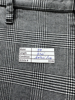 Tommy Hilfig*r® Waist: 34" | Check Grey | Straight Fit Dress Pants | Poly - Viscose - Elastane | 3146 - Genuine Maal