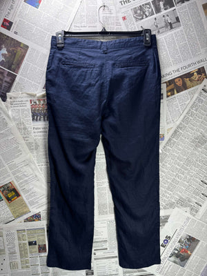 Denim Co.® Waist: 30" | Blue | Slim Chino Pant | Linen | 1104 - Genuine Maal