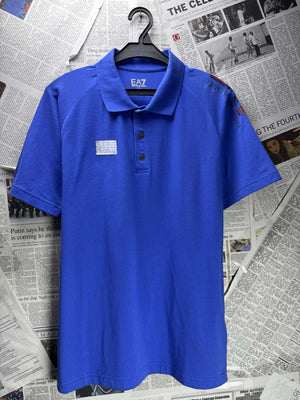 Emporia Armani® Small | Chest: 19" | Blue | Polo | Cotton - Elastane | 5476 - Genuine Maal