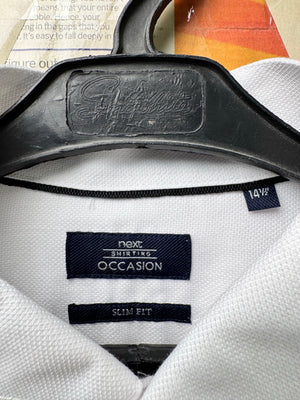 Next® Small | Chest: 19.5" | White | 14.5" Tuxedo collar Shirt | Poly - Cotton | 4254 - Genuine Maal