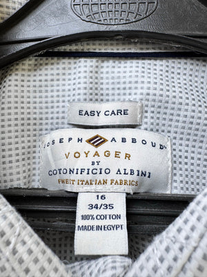 Joseph Abboud® Large | Chest: 23" | White & Grey | Shirt | Cotton | 4255 - Genuine Maal