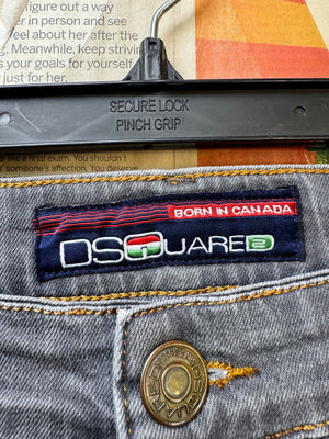 DSQUARED2® Waist: 40" | Stone Grey | Biker Distressed Denim Pants | Cotton - Elastane | 1481 - Genuine Maal
